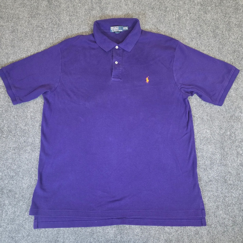 Polo Ralph Lauren Polo Shirt Mens XLT Purple Short Sleeve Gold Pony Casual